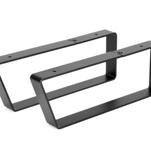 modern matte black desk shelf leg monitor stand base durable steel with cork pad 10" depth minimalist design leg for office organization.jpg
