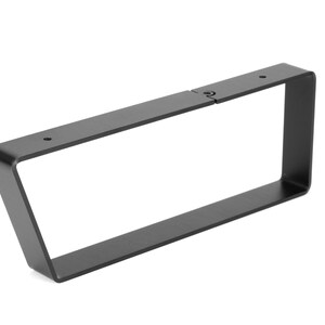 modern matte black desk shelf leg monitor stand base durable steel with cork pad 10" depth minimalist design leg for office organization.jpg