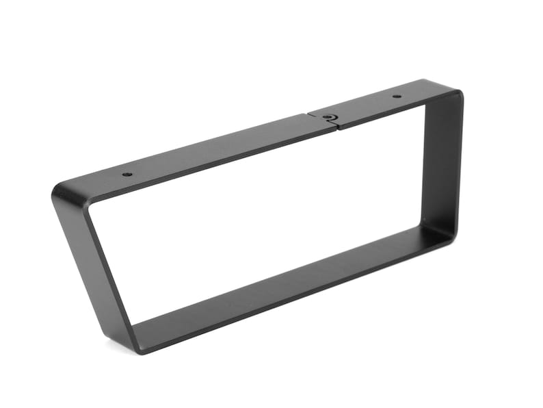 modern matte black desk shelf leg monitor stand base durable steel with cork pad 10" depth minimalist design leg for office organization.jpg