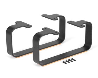 Steel Desk Shelf Legs: Matte Black Monitor Stand Riser