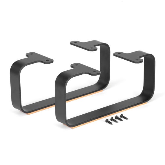 Steel Desk Shelf Legs: Matte Black Monitor Stand Riser