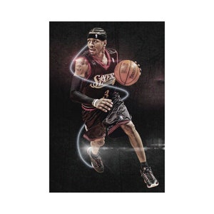 Allen Iverson Dribble & kobe bryant Basketball Star - Poster 12 x 18 inch  Poster Print Frameless Art Gift 30 x 46 cm Paper 