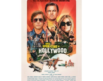 Once Upon a Time in Hollywood Movie Poster Print Photo Leonardo DiCaprio Brad Pitt Margot Robbie Sizes 8x10 11x17 16x20 22x28 24x36 27x40 #1