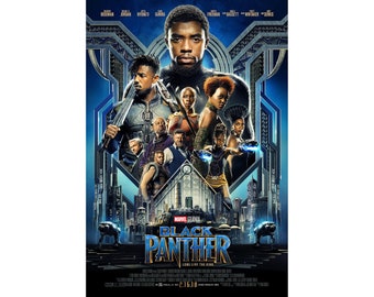 Black Panther Movie Poster Quality Glossy Print Photo Art Chadwick Boseman, Michael B. Jordan Sizes 8x10 11x17 16x20 22x28 24x36 27x40 #1
