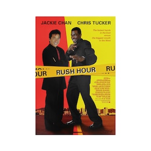 Hora punta Cartel de película Alta calidad Impresión brillante Foto Wall Art Jackie Chan, Chris Tucker Tamaños 8x10 11x17 16x20 22x28 24x36 27x40
