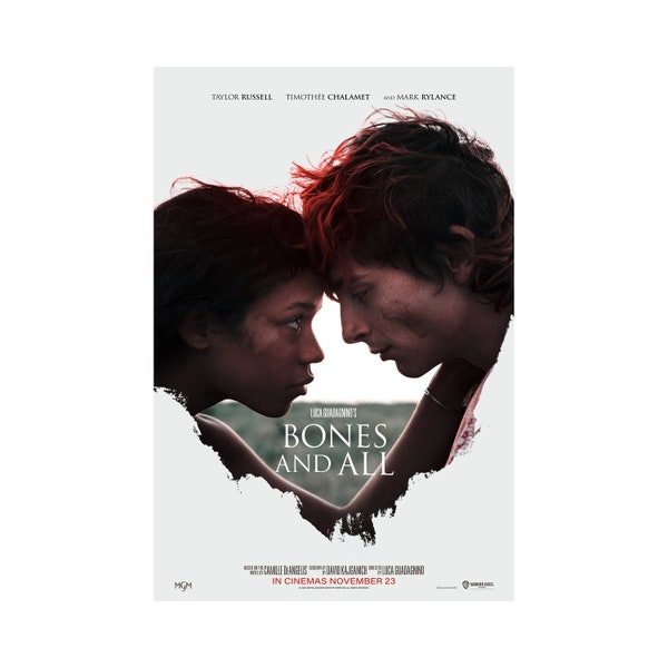 Bones and All Movie Poster Quality Glossy Print Photo Wall Art Timothée Chalamet Taylor Russell Sizes 8x10 11x17 16x20 22x28 24x36 27x40 #1