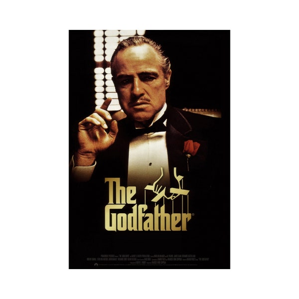 The Godfather Movie Poster Quality Glossy Print Photo Wall Art Marlon Brando Al Pacino James Caan Sizes 8x10 11x17 16x20 22x28 24x36 27x40