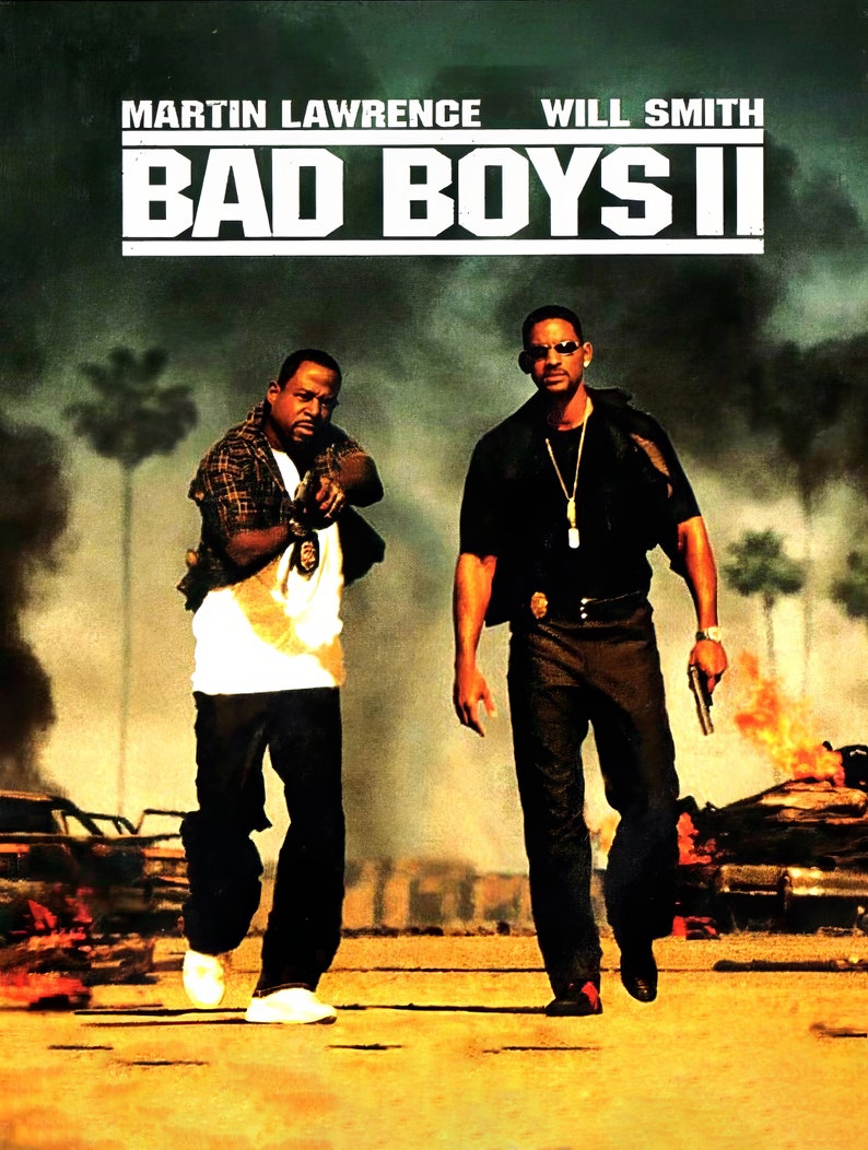 Bad Boys II Movie Poster Glossy High Quality Print Photo Will Smith Martin Lawrence Gabrielle Union Sizes 8x10 11x17 16x20 22x28 24x36 27x40 image 2