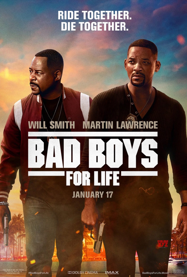 Bad Boys for Life Movie Poster Glossy High Quality Print Photo Will Smith Martin Lawrence Hudgens Size 8x10 11x17 16x20 22x28 24x36 27x40 1 image 2