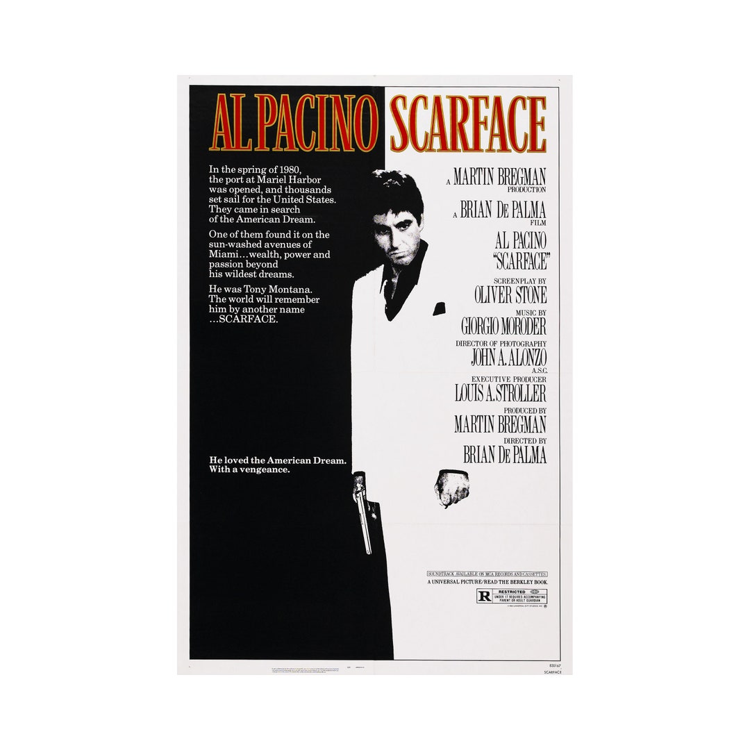 Buy Scarface Movie Poster Quality Glossy Print Photo Wall Art Al Pacino  Michelle Pfeiffer Sizes 8x10 11x17 16x20 22x28 24x36 27x40 Online in India  - Main Image