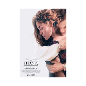 Titanic Movie Poster 25th Anniversary Quality Glossy Print Photo Art Leonardo DiCaprio Kate Winslet Sizes 8x10 11x17 16x20 22x28 24x36 27x40