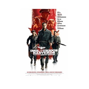 Inglourious Basterds Movie Poster High Quality Glossy Print Photo Wall Art Brad Pitt Tarantino Sizes 8x10 11x17 16x20 22x28 24x36 27x40