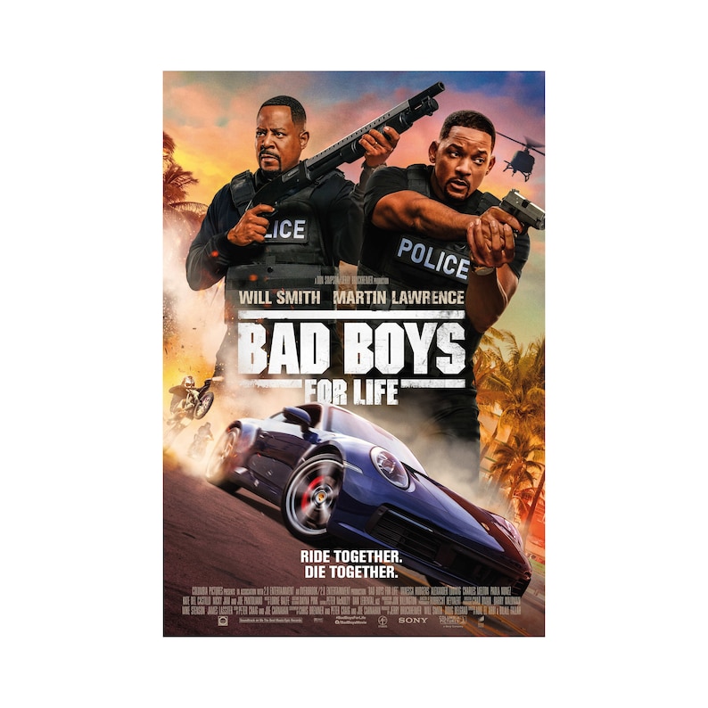 Bad Boys for Life Movie Poster Glossy High Quality Print Photo Will Smith Martin Lawrence Hudgens Size 8x10 11x17 16x20 22x28 24x36 27x40 2 image 1