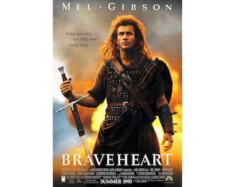 Braveheart Movie Poster Glossy High Quality Print Photo Wall Art Mel Gibson Sizes 8x10 11x17 16x20 22x28 24x36 27x40 #1