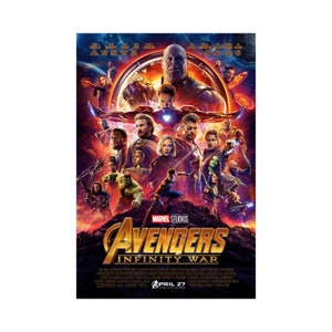 Avengers Infinity War Movie Poster Glossy Quality Photo Wall Art Print Marvel Robert Downey Jr. Sizes 8x10 11x17 16x20 22x28 24x36 27x40 #2