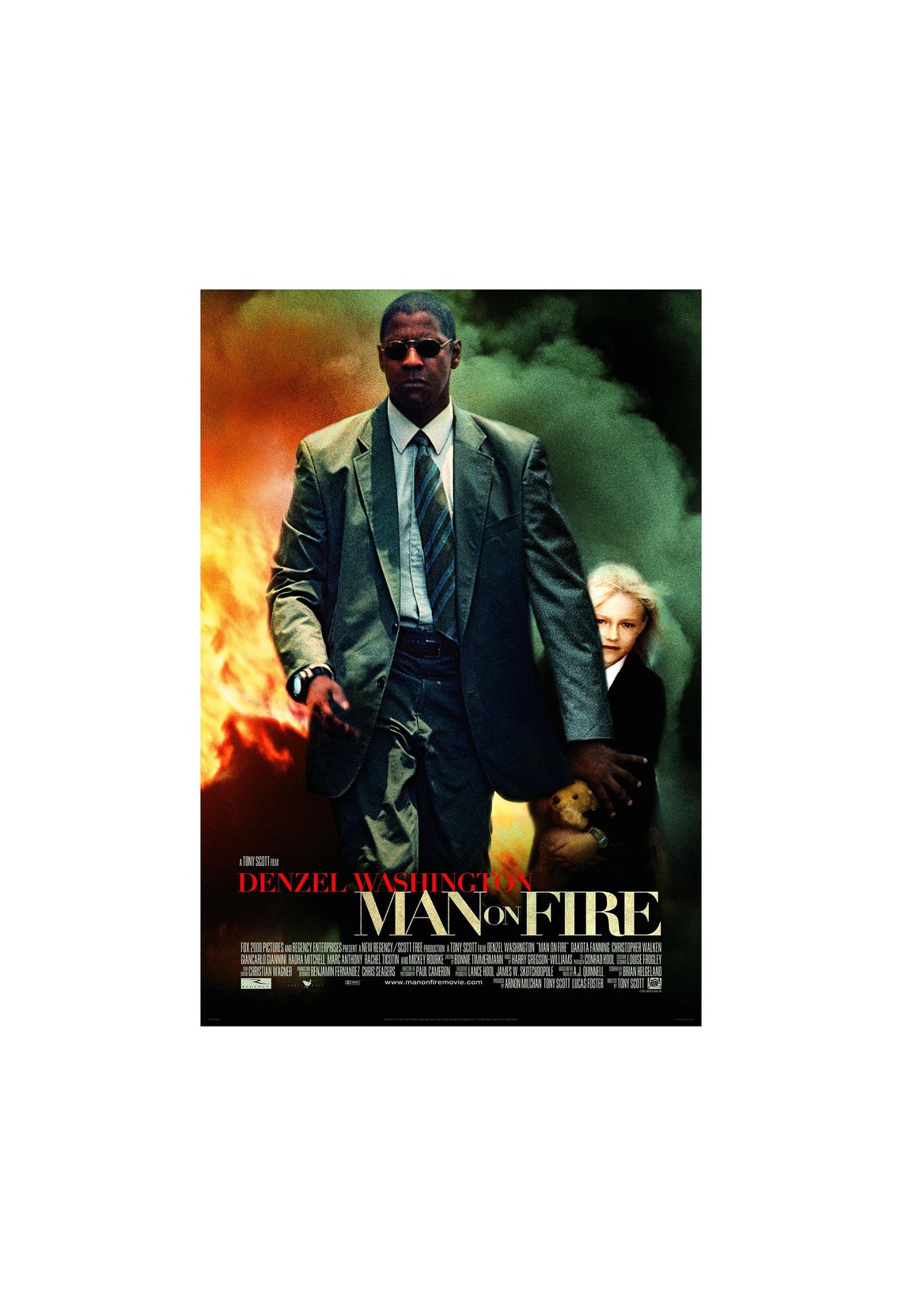 Man on Fire Movie Poster Glossy High Quality Print Photo Wall Etsy