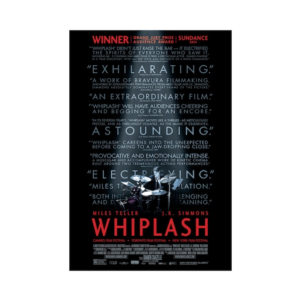 Whiplash Movie Poster Quality Glossy Print Photo Wall Art Miles Teller J.K. Simmons Sizes 8x10 11x17 16x20 22x28 24x36 27x40 #2