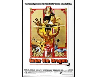Enter The Dragon Bruce Lee Movie Poster Art Print A0 A1 A2 A3 A4 Maxi