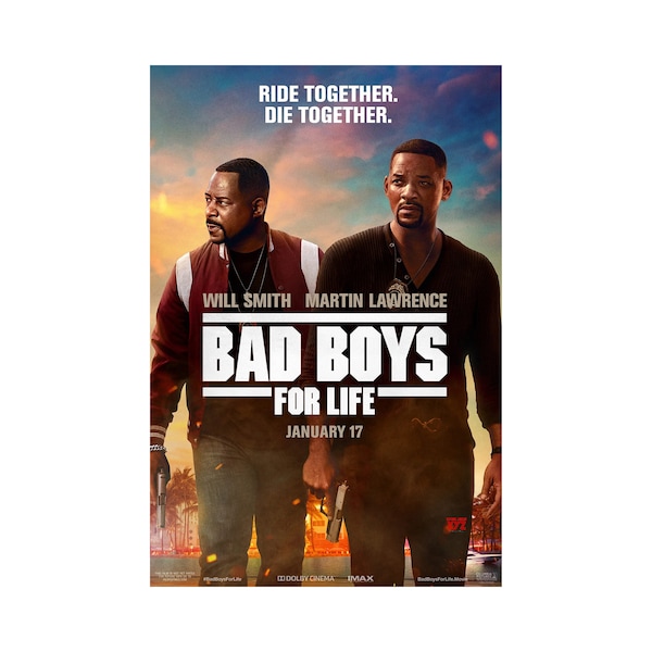 Bad Boys for Life Movie Poster Glossy High Quality Print Photo Will Smith Martin Lawrence Hudgens Size 8x10 11x17 16x20 22x28 24x36 27x40 #1