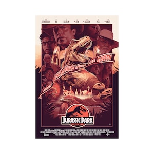 Jurassic Park Movie Poster Quality Glossy Print Photo Wall Art Laura Dern Jeff Goldblum Spielberg Sizes 8x10 11x17 16x20 22x28 24x36 27x40