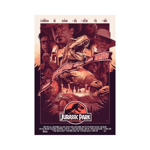 Jurassic Park Movie Poster Print – 11x17 Inches, Reproduction, Made In USA