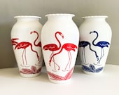 Anchor Hocking Fire King Vitrock Flamingo Vase - Red or Blue