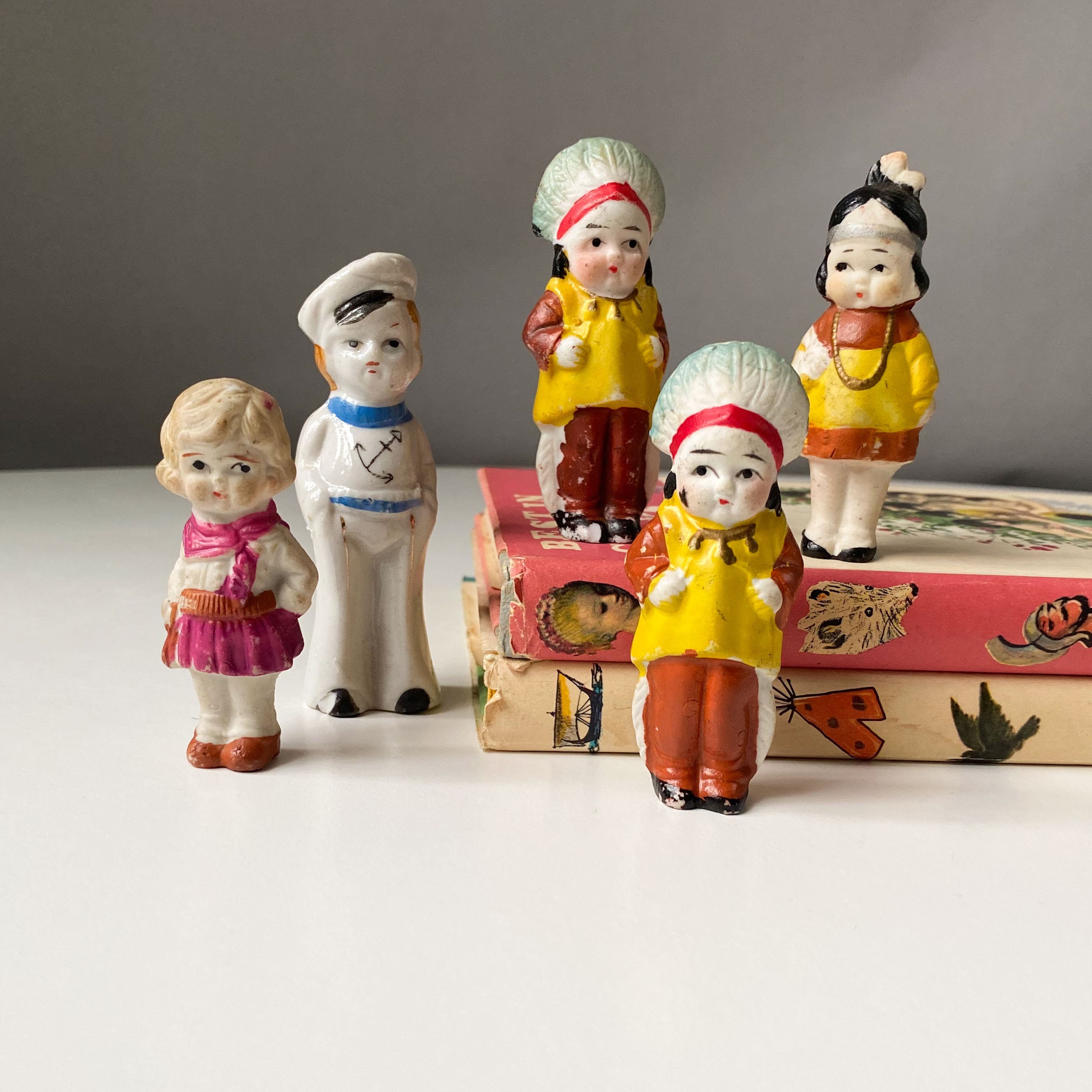 vintage bisque penny dolls