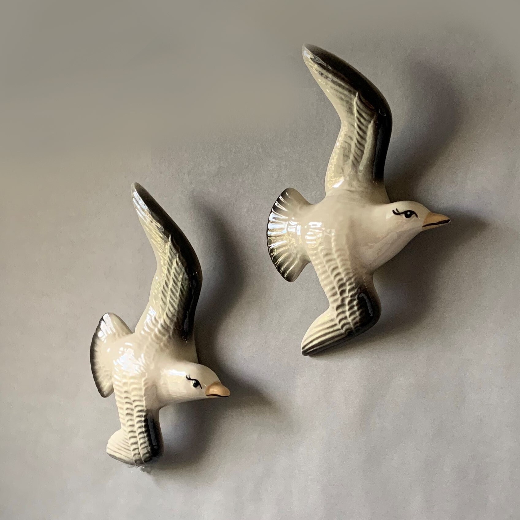 Vintage Ceramic Flying Nautical Bird Pair Wall Art Decor