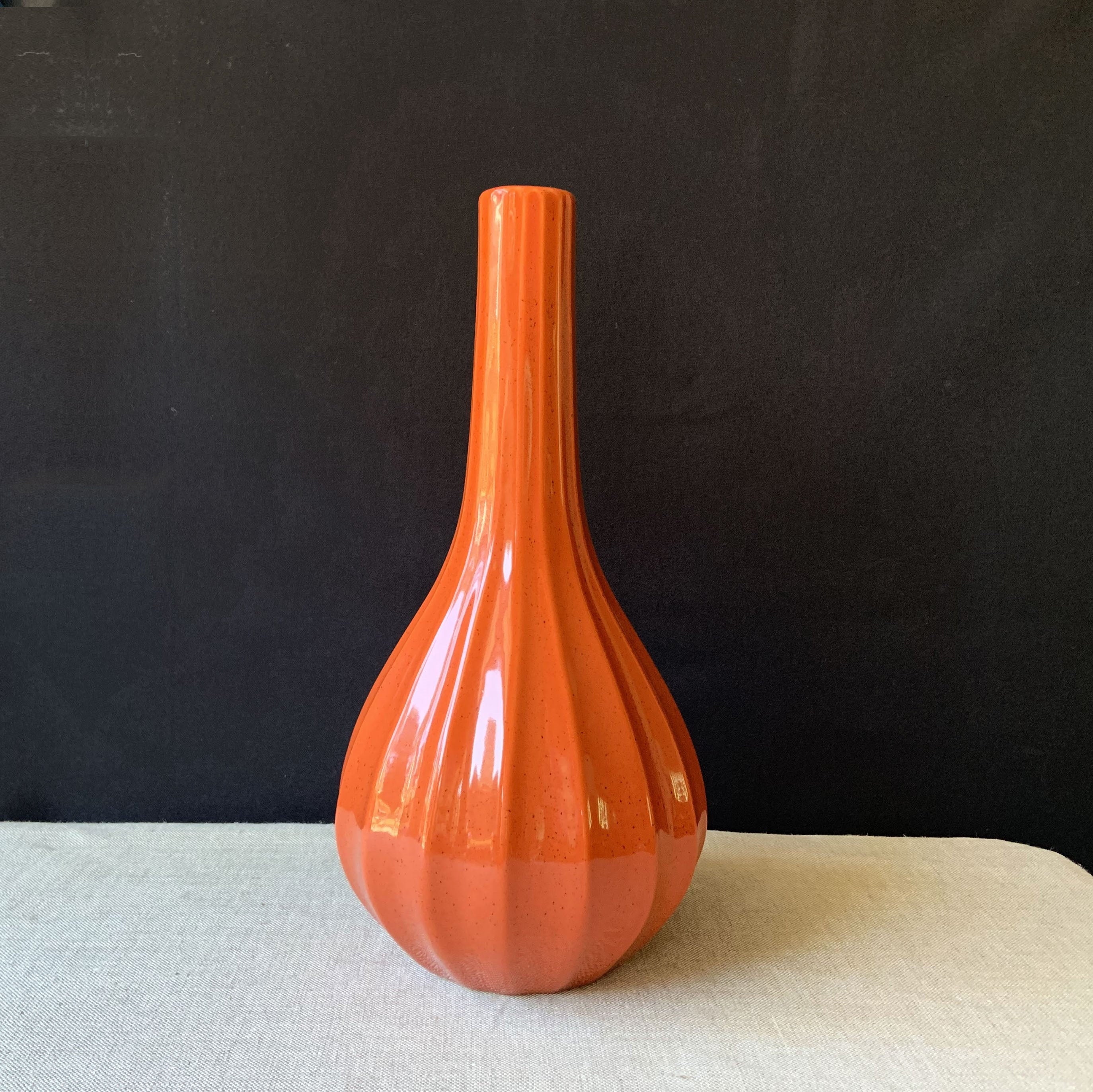 Burnt Orange Tall Haeger Vase Deep Orange Speckled