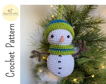 CROCHET PATTERN Snowman Amigurumi Ornament