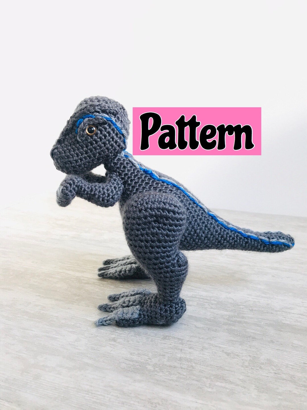 ENGLISH PATTERN Velociraptor Dinosaur - Etsy