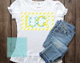 MATCHING BACKGROUND for the Digital LEMON Pattern Patch Faux Applique Alphabet Font