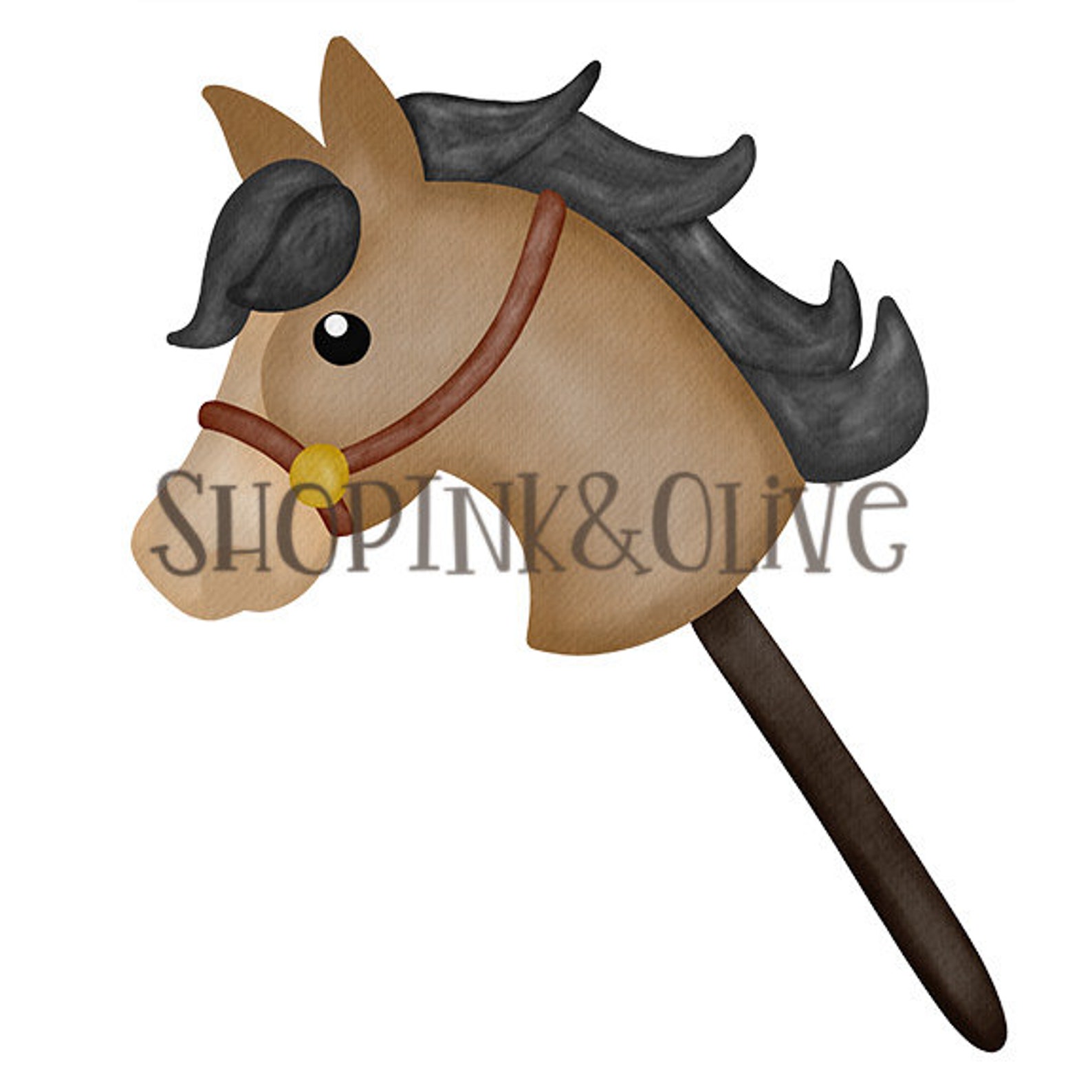 Watercolor PNG Stick Horse Printable Digital Download Clipart Etsy