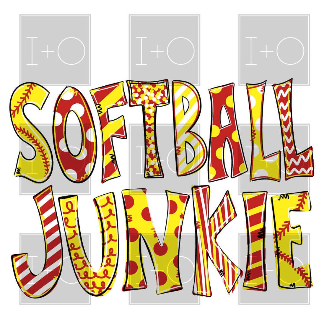 Softball Junkie Watercolor Printable Digital Download PNG Etsy