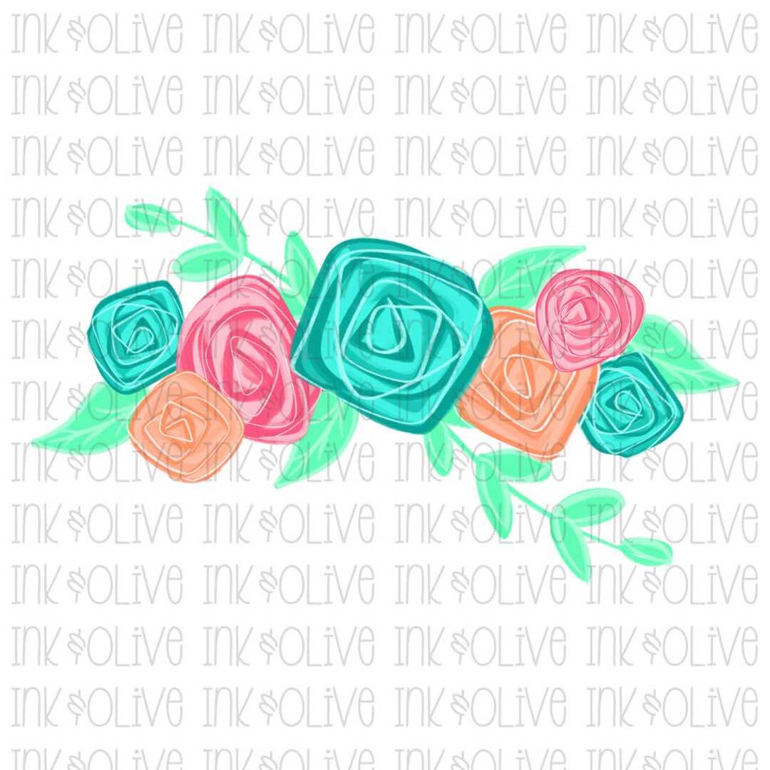Watercolor Floral Swag Digital Download PNG Clipart for - Etsy