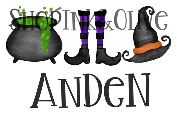 Watercolor PNG Halloween Witch Printable Digital Download Clipart