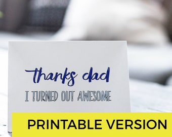 Tarjeta imprimible para papá / Tarjeta divertida para colorear del Día del Padre o Cumpleaños de papá / Colorea tu propia tarjeta de felicitación de agradecimiento para papá / Descarga instantánea