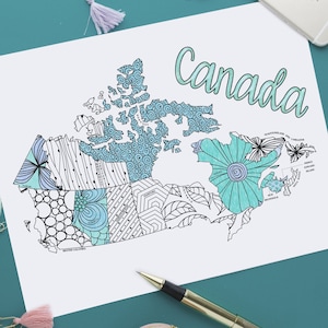 Page de coloriage imprimable de la carte du Canada | Suivi des ventes Etsy | Téléchargement instantané
