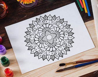 Mandala De Nutria Y León Marino Para Colorear