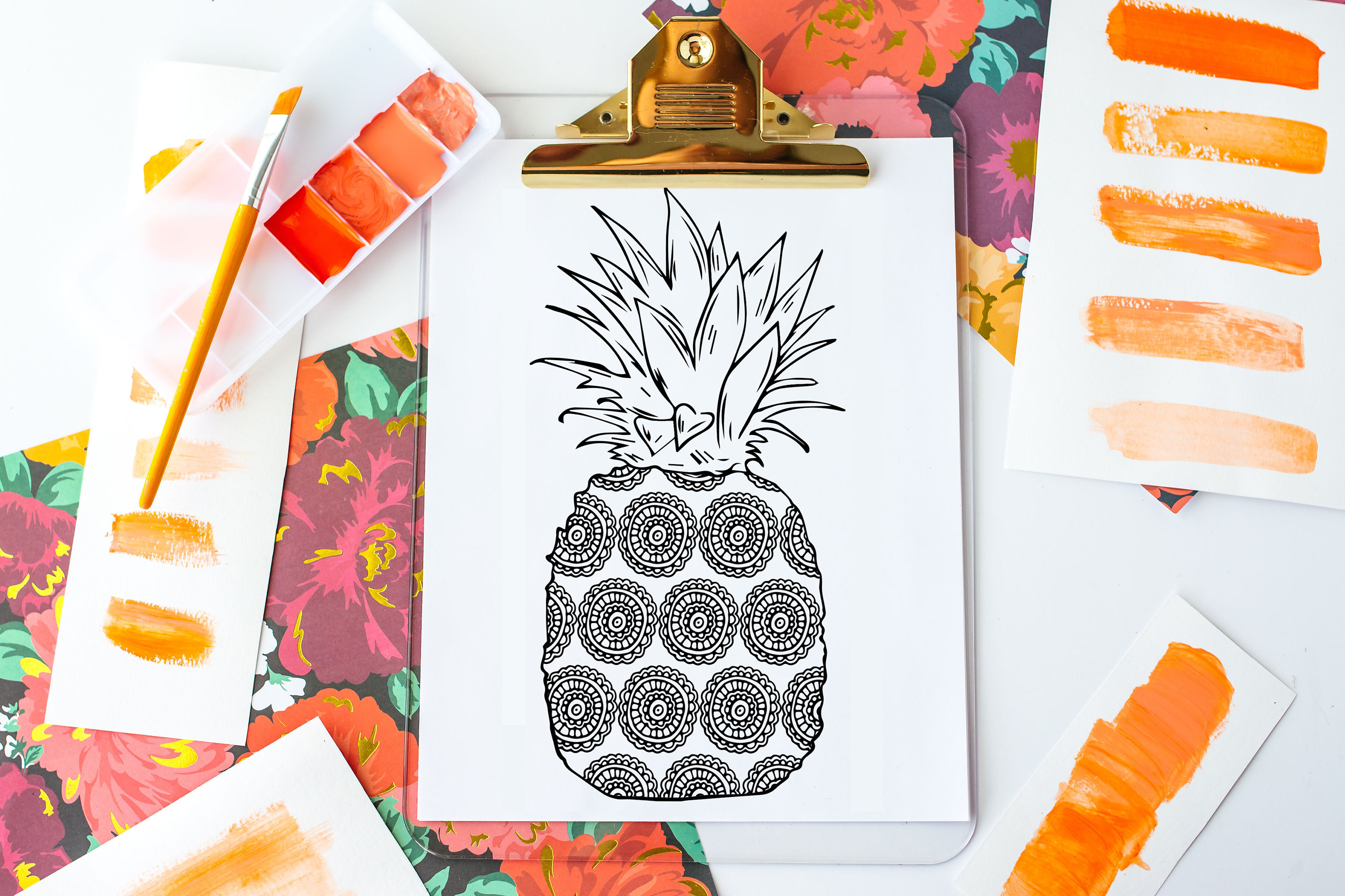 Pineapple Printable Coloring Poster Print Coloring Activity for Adults ...