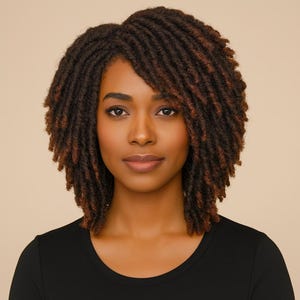 Synthetic Afrocentric Short Dreadlock Wig: Twisted Coily Hair