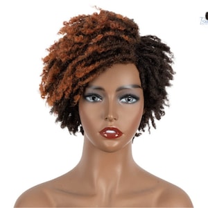 Short Dreadlock Afro Natural Style Faux Locs Wig for Black Women. 4C Short Braid Twist Synthetic Wigs For Black Men & Black Women