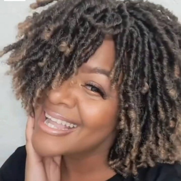 Afrocentric Black Short Dreadlock Natural Wigs for Black Women. Short Curly, Twisted and Coily Synthetic Braided Wigs for Black Women.
