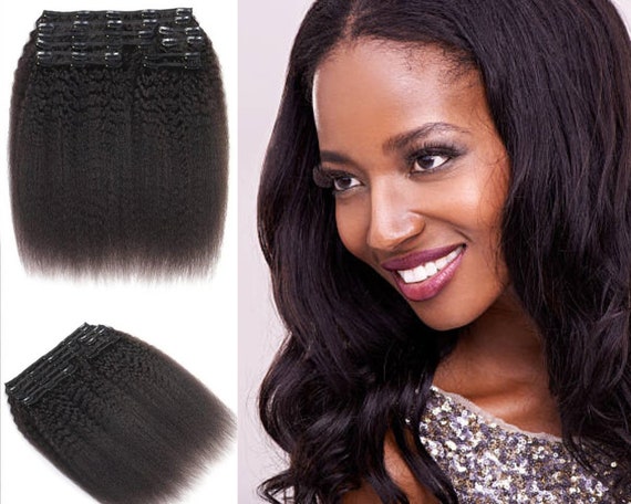 Seamless Clip-in Human Hair Extensions for Black Women. 100% - Etsy Seamless Clip-in Human Hair Extensions for Black Women. 100% - Etsy