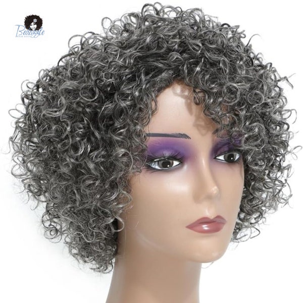 Salt and Pepper Human Hair Wig Etsy