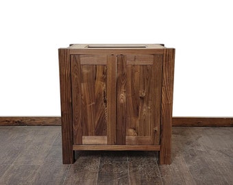 30" Rustic Walnut Shaker Bathroom Vanity | Real Hardwood | Bathroom Storage | FREE Shipping