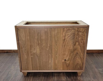 48" Rustic Walnut Two Door Bathroom Vanity | Real Hardwood | Bathroom Storage | FREE Shipping