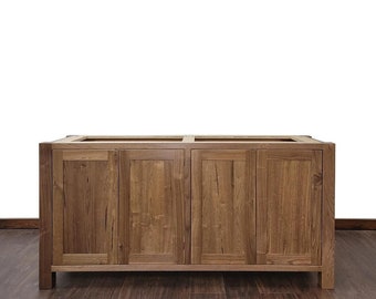 60" Rustic Walnut Shaker Bathroom Vanity | Real Hardwood | Bathroom Storage | FREE Shipping