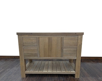 72" Brown Reclaimed Pioneer Bathroom Vanity | Reclaimed wood | Bathroom Storage | FREE Shipping