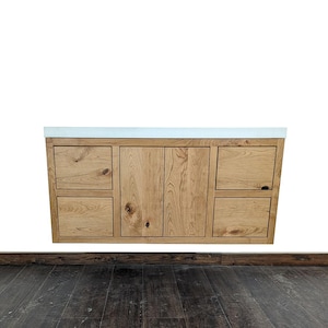 48" Rustic Cherry Floating Vanity | Four Drawer | Single Sink | Real Hardwood | Bathroom Storage | FREE Shipping